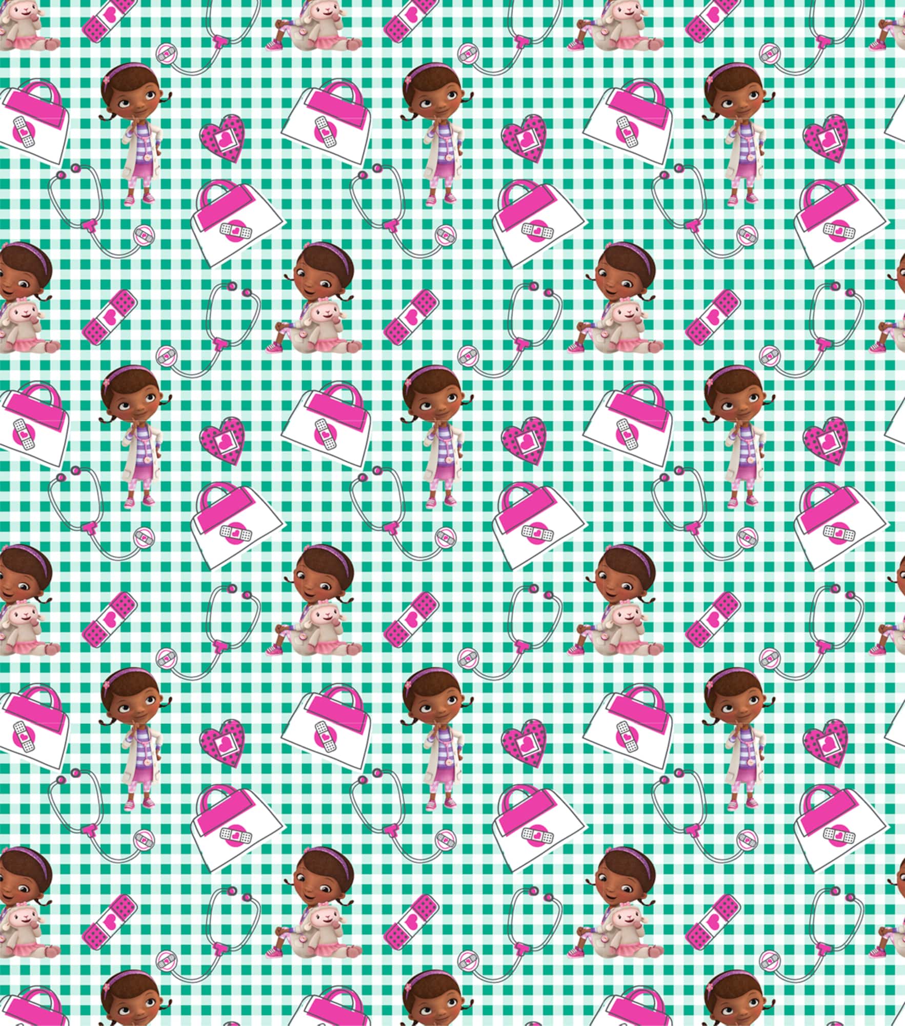 Disney® Doc McStuffins Plaid Cotton Fabric